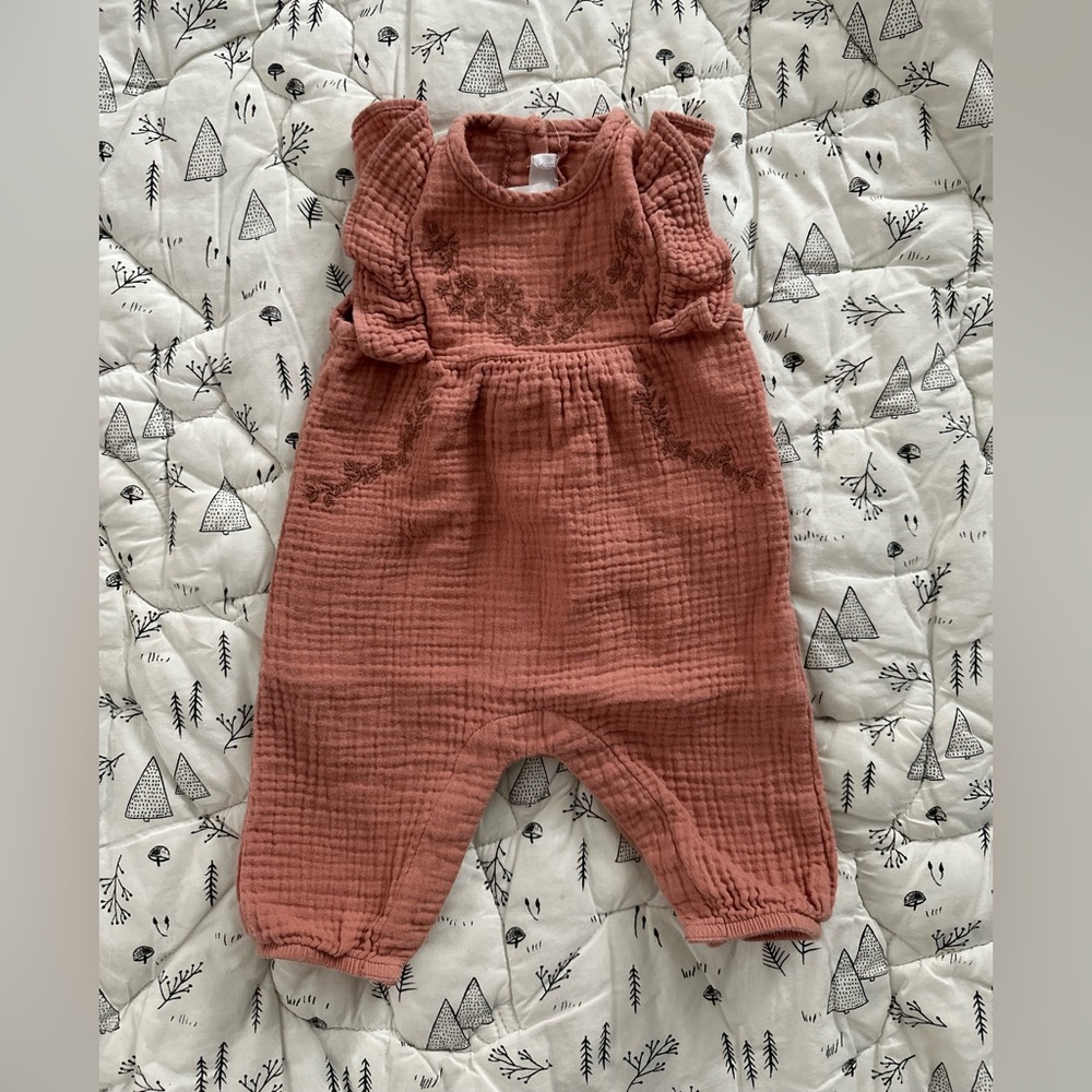 Zara Kids One Piece in Rust Red